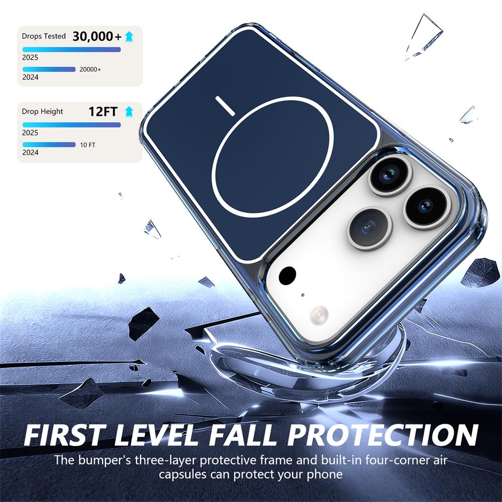 For iPhone 17 Air 16 Pro Max 15 14 13 12 For Magsafe Magnetic Case Shockproof Hard Wireless Charging Shockproof Back Cover Funda