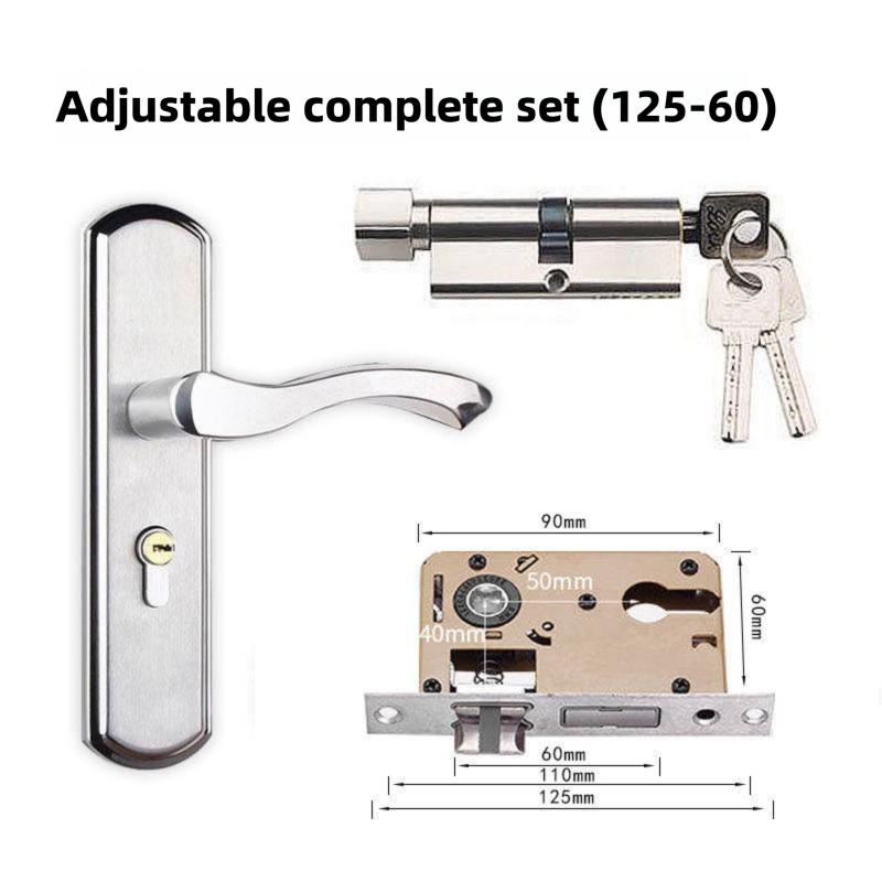 Stainless Steel Household Indoor Door Lock Universal Type Wooden Door Lock Tamper Free Adjustable Door Handle Bedroom Door Lock
