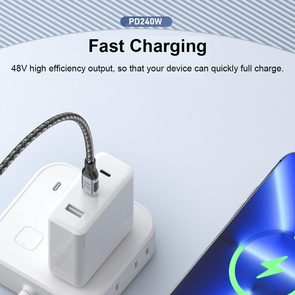 48V 5A Data Line 40Gbps PD 240W USB-C to Type C Cable USB 4.0 Gen 3 8K 60HZ