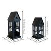 1PC Black White Home Candlestickers Halloween Metal Christmas House Shape Candle Holder Weddings With Gothic Windows Outdoor