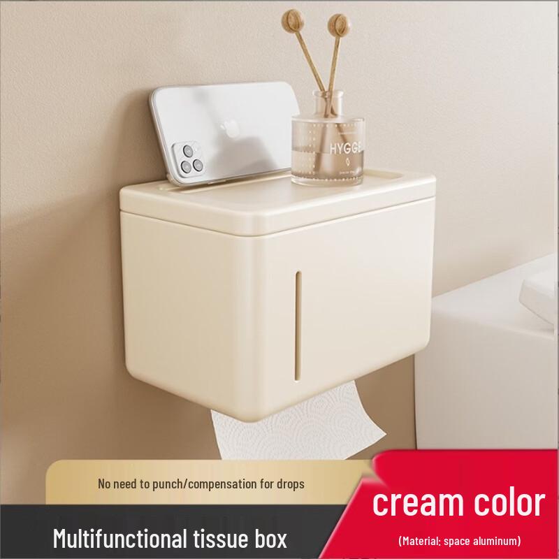 MDNG Cream Style Countertop Towel Rack with Square Tissue Box