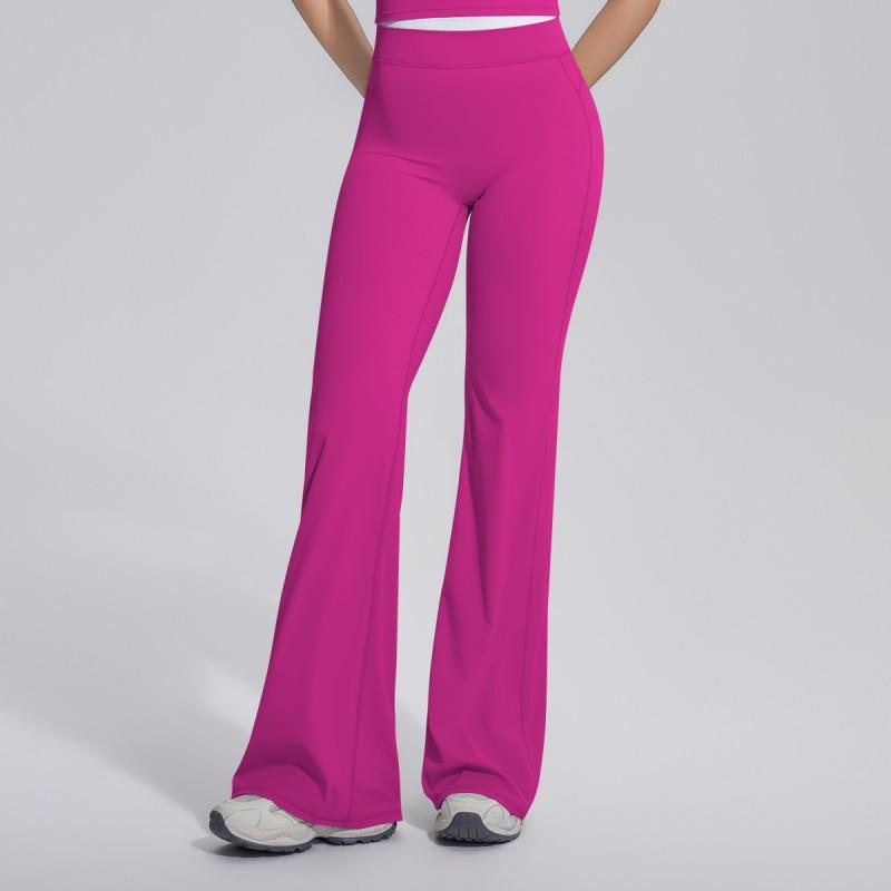 Womens Loose Wide-Leg Yoga Pants Color Block Seamless Flared Leggings Running Gym Workout