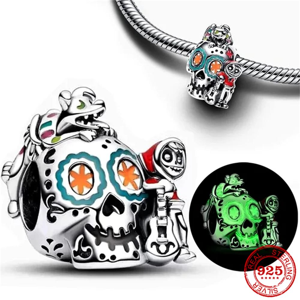 Copper Fits Genuine Bracelets Mickey Murano Glass Bead Dangle Charms Bead Necklaces Pendants DoItYourself Women Jewellery Gif