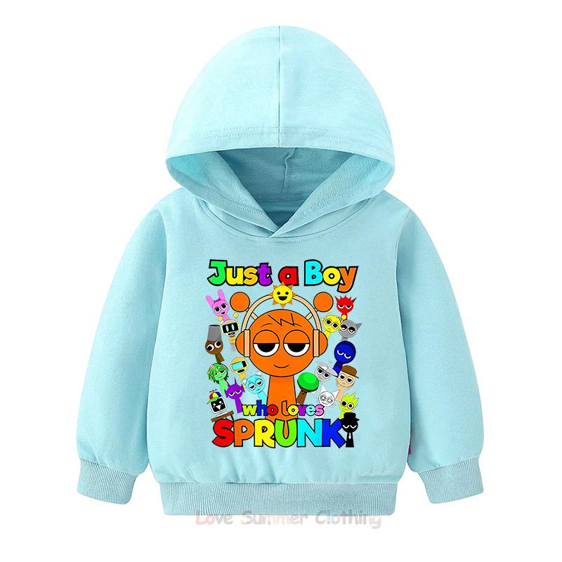 Fall New Arrivals Kids Hoodie Sprunki Childrens Pullover Hoodie Incredibox HD Print Age 4-14 Breathable Polyester Boys Girls Anime Sweatshirts