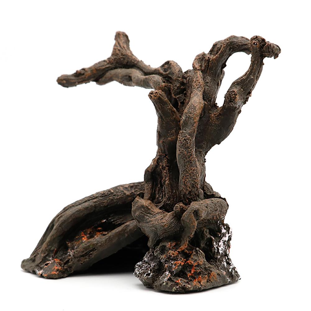 Fish Tank Decoration Resin Tree Trunk Ornament Fish Tank Hideouts Cave Structure Decor Climbing Hide Toy