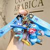 Car Cute flower Stitch bag pendant keychain Star and Stitch PVC soft plastic doll pendant couple small key chain Gift