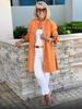 Cardigan en coton coupe slim à simple boutonnage et manches longues avec col rabattu