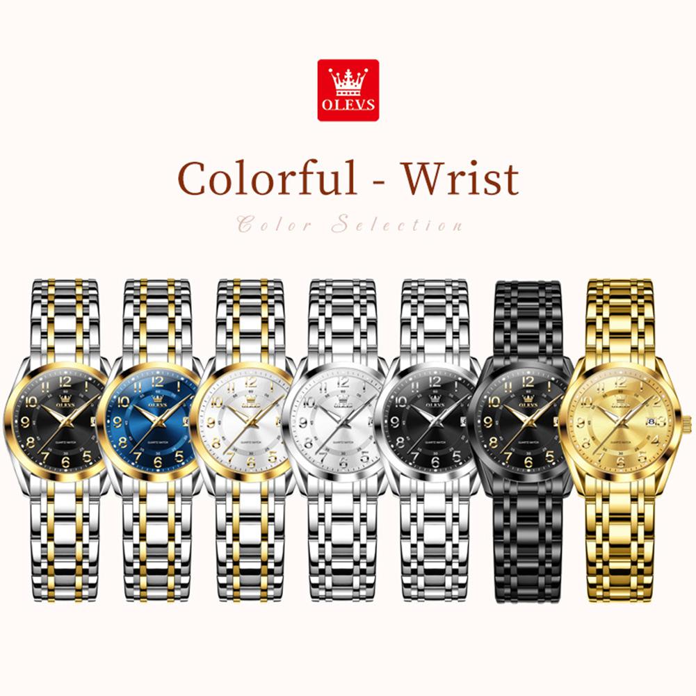 OLEVS 3666 Original Quartz Wristwatches for Woman Digital Dial Waterproof Luminous Calendar Luxury Elegant Dress Women's Watches