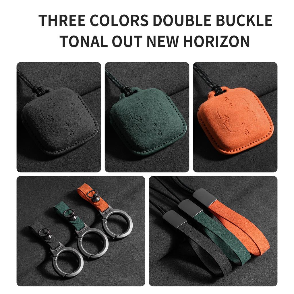 4 Buttons Suede Leather Car Key Case Cover For ZEEKR X 001 007 009 7X MIX Anti-Scratch Auto Keychain Protector Shell Accessories