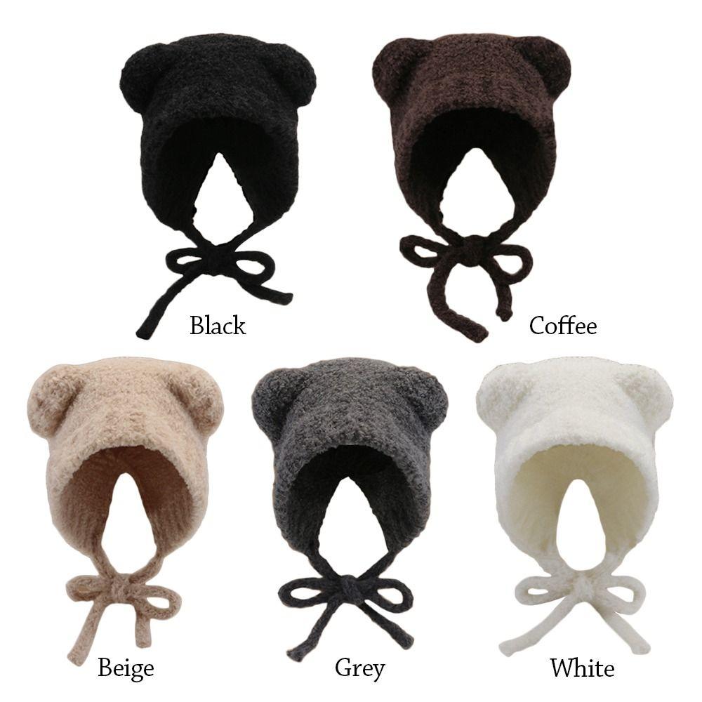 Velvet Lining Windproof Cap Woolen Bucket Hat Outdoor Cycling Cap  for Women