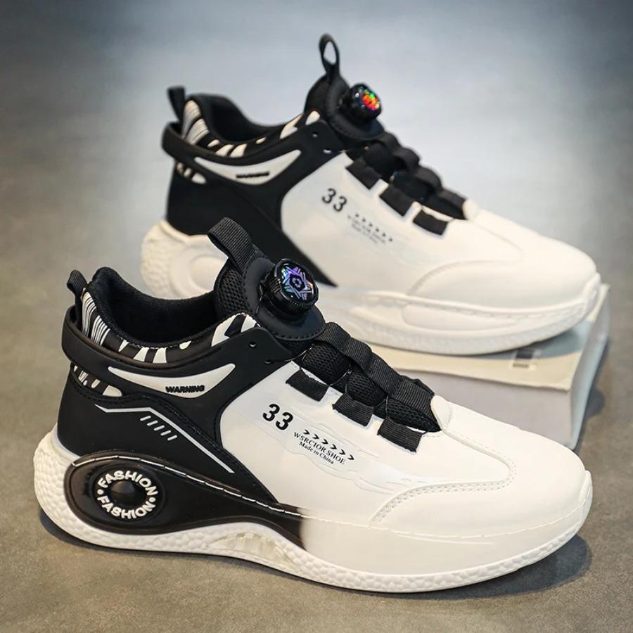 2025 MENS SHOES Mens Sneakers with Rotating Buckle Comfy Non Slip Lace Up Durable Shoes for Mens Outdoor Activities