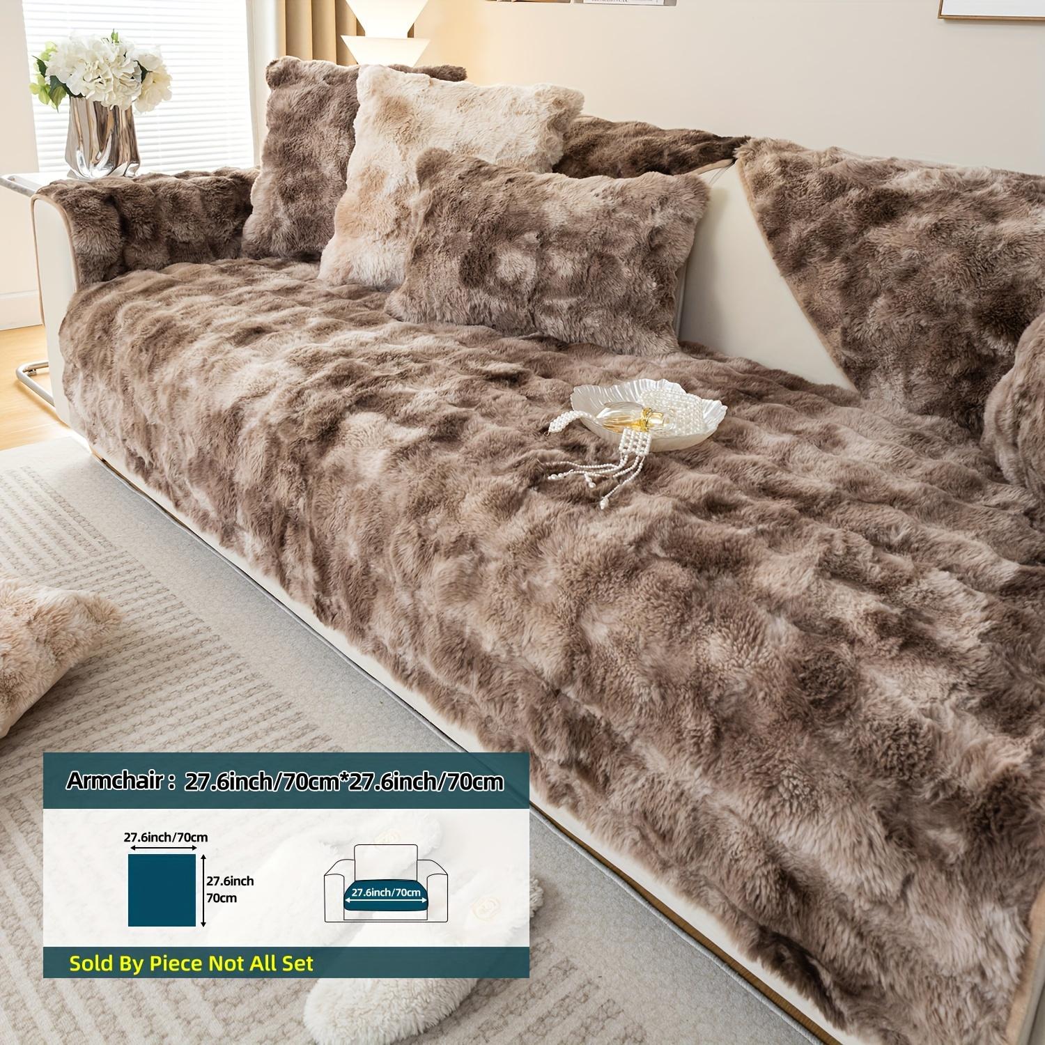 

1шт. Градиентный бархатный чехол для дивана, чехол для дивана, подходящий для собак, чехол для мягкой мебели, защитный чехол для спальни, офиса, гостиной, украшения дома 1 Seat (70x70cm)