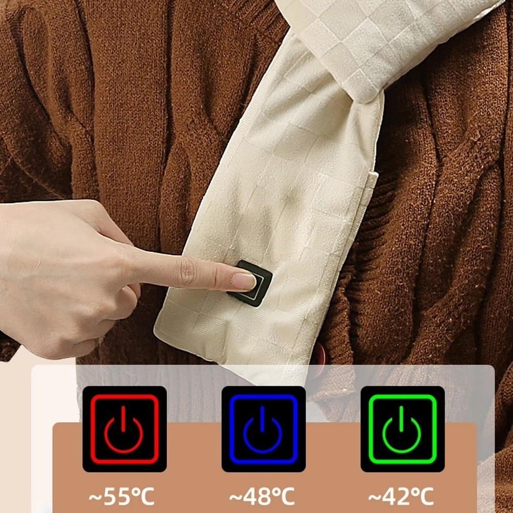 3 Temperature Adjustable Electric Neck Wrap Warm Comfortable Cozy Heating Scarf Soft Cold-Proof Design Thermal Neck Warmer Boys