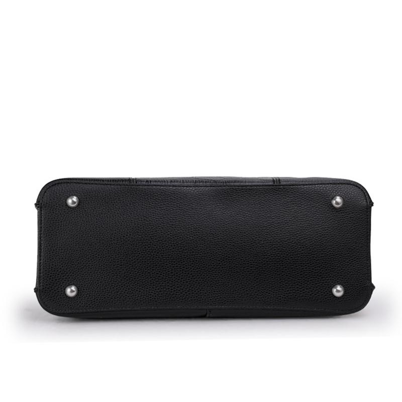 Nya väskor i äkta läder för kvinnor av hög kvalitet äkta läder lyx designer toteväska svart kvinnlig