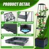 44.8Inch Tomato Planting Box with Climbing Frame Self-Watering Trapezoidal Support Tomato Cage for Courtyard Balcony Climbing Pl