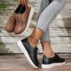Wish2025 Large Size Casual Single Shoes Women's 2025 Spring and Autumn New Flat Bottom Round Head Casual Lace-up Foreign Trade Single Shoes