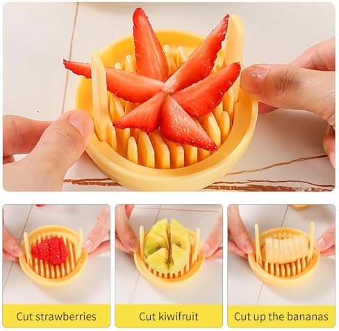 4-in-1 Multi-Function Kitchen Chopper - Durable Manual Food Chopper for Hard Boiled Eggs, Tomatoes, Onions, Potatoes, Salad, Cheese & More