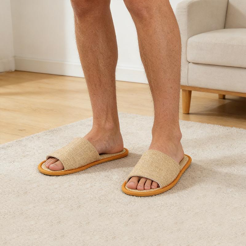 1 Coppia Traspiranti Comode Morbide Quotidiane Leggere Hotel Monouso Elasticità Cotone Antiscivolo Mezza Coppia Pantofole Schiuma