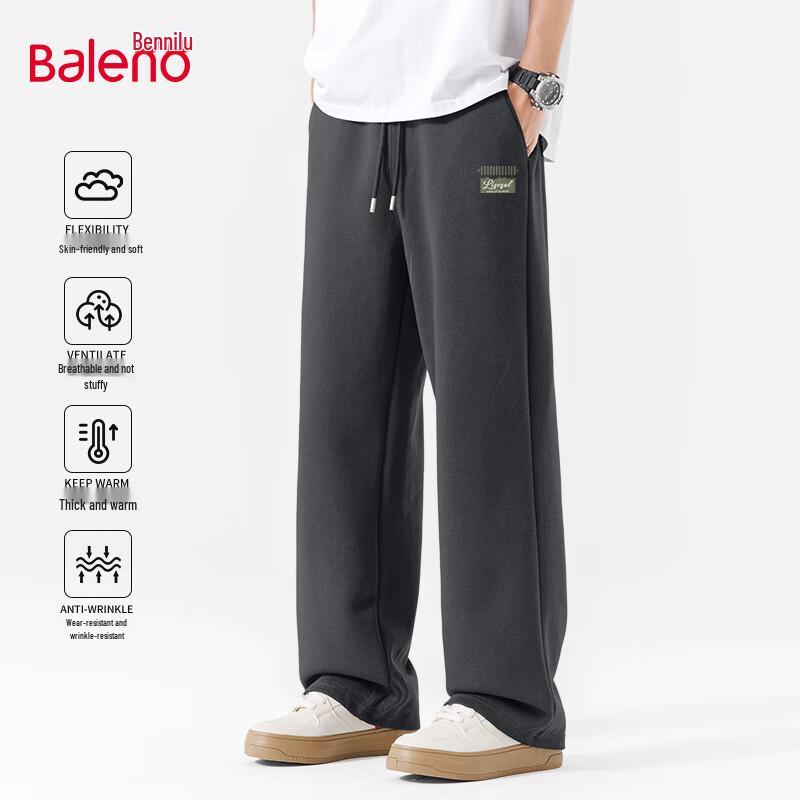 

Baleno Men s Cotton-Feel Loose Fit Straight-Leg Casual Pants 3XL