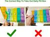 21-Compartment Weekly Rainbow Pill Organizer for Elderly - Moisture-Proof, Portable Travel Pill Box (3x Daily)