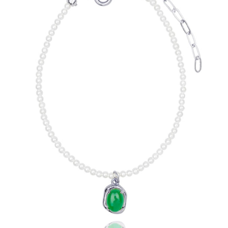 AUGUST ALICE Green Cabochon Pearl Bracelet_2color