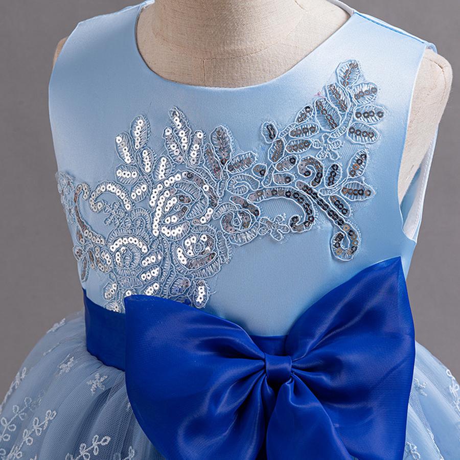 Girls Bow Flower Wedding Party Birthday Party Tutu Dress Stage Performance Costume