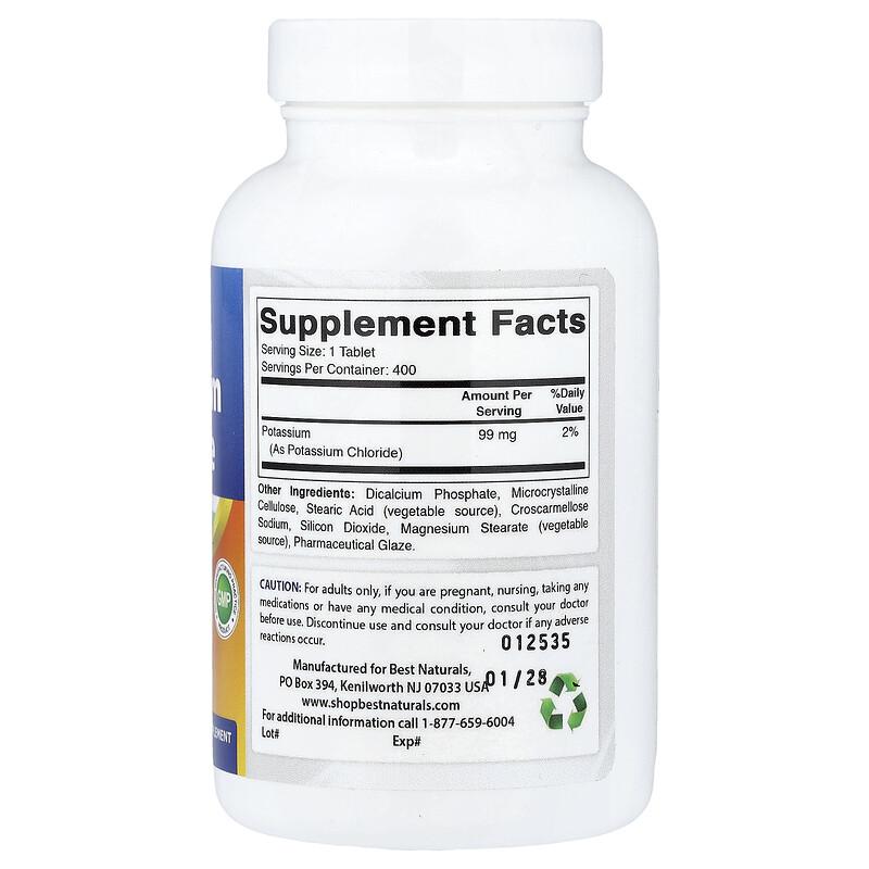 Potassium Chloride, 99 Mg, 400 Tablets