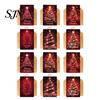 Personalized Holiday Cards for Gifts 6 Pcs Christmas Tree Greeting Cards, Merry Sparkly Festive Gift with Envelopes Winter, Xmas Party Supplies