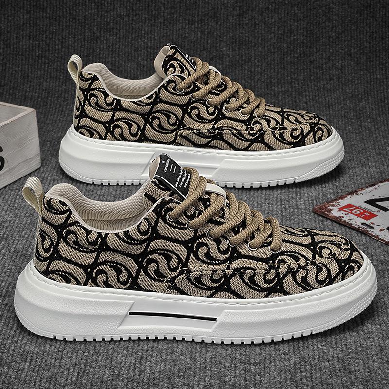 Men's Colorblock Breathable Canvas Low-Top Sneakers - Summer 2025 Collection