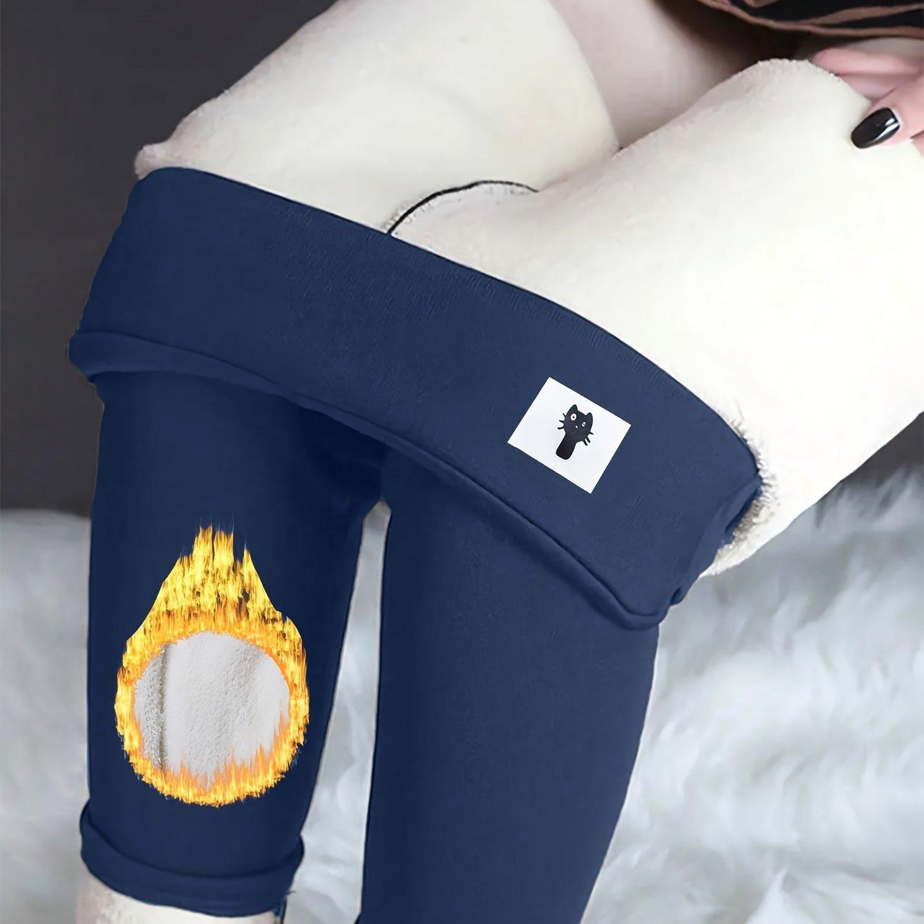 

Женские облегающие брюки с высокой талией и флисовой подкладкой для зимних видов спорта, фитнеса и йоги - Оставайтесь в тепле и комфорте во время тренировок 2XL синий