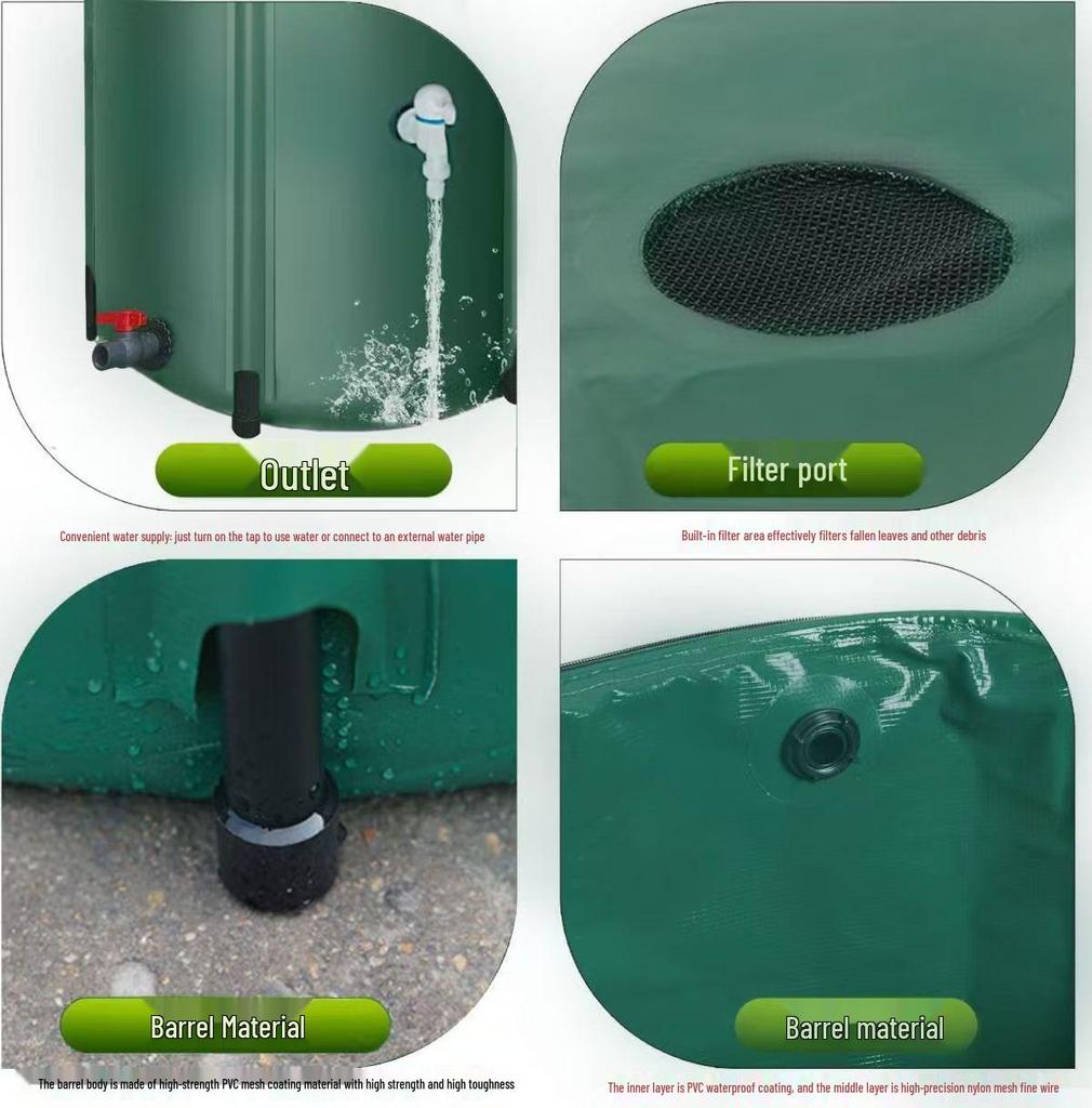 Portable Foldable Rainwater Collection Barrel - Large Capacity Outdoor Water Storage Solution