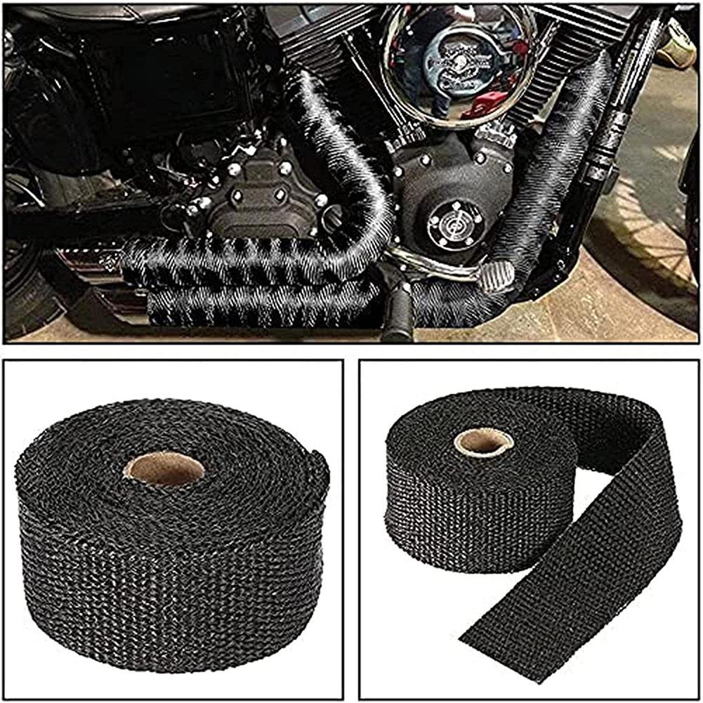 Motorcycle Exhaust Pipe Insulation Belt Fiberglass Pipe Glass Motorcycle Tape Header Heat Fiber Exhaust Thermal D8v3