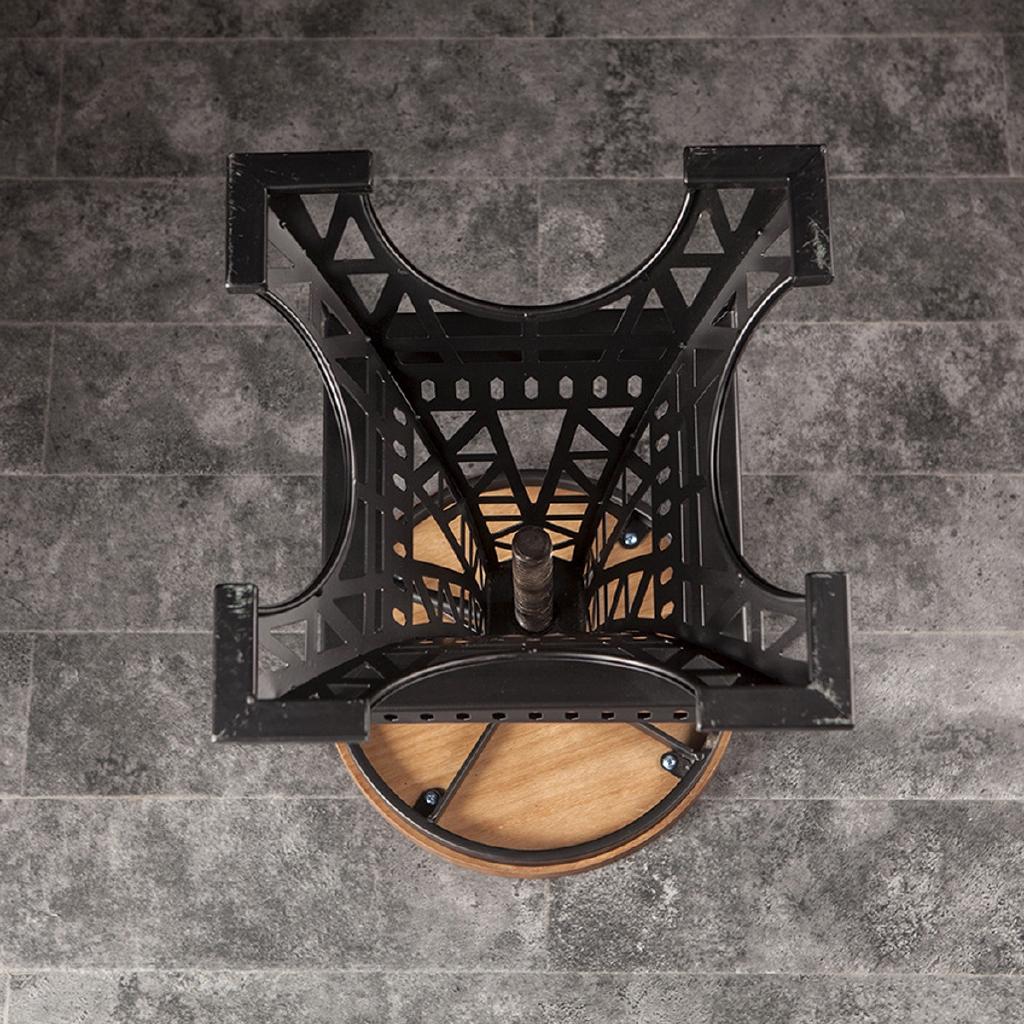Krzesła barowe metalowe w stylu industrialnym Vintage Wieża Żelazna z regulacją wysokości, obrotowe, z blatem z drewna sosnowego, krzesło kuchenne, krzesło barowe
