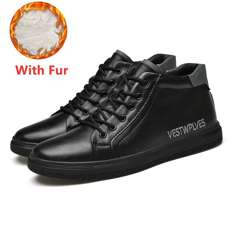 

Fashion Genuine Leather Male Travel Ankle Boots Men Winter Plush Snow Boots Outdoor Male Comfortable Sneakers Brand Motorcycle Boots 45