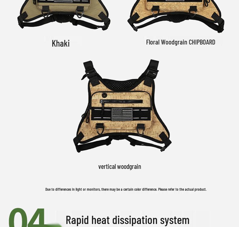 Tide Tactical Functional Vest Bag - Men's Casual Chest & Workwear Backpack
