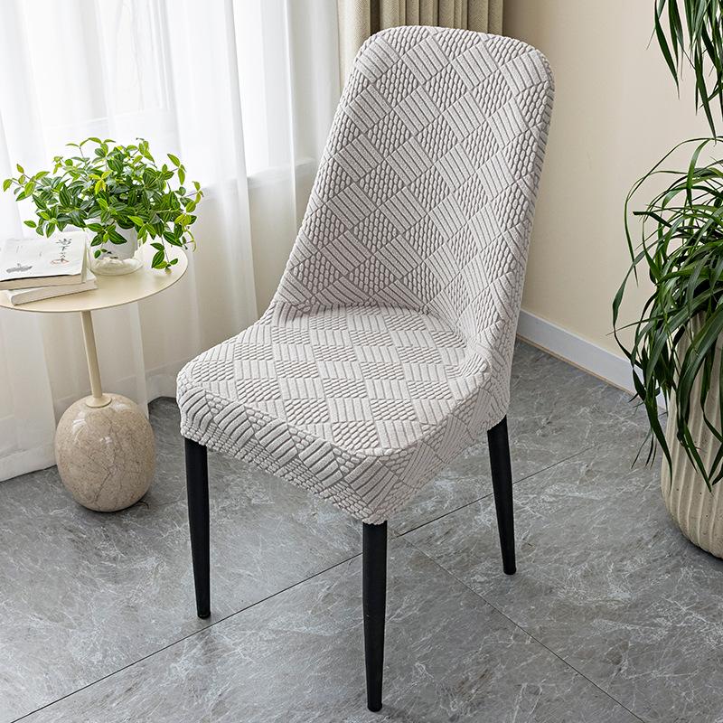 New Large Curved Semi-pack Elastic Dining Table and Chair Cover Semi-circular Household Chair Cover Cushion Backrest Integrated Chair