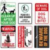 Beware Vintage Tin Sign Plaque Metal Plate Guard Dog Signs for No Trespassing Farmhouse Wall Art