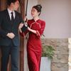 Red Lace National Style New Chinese Long Sleeve Improved Cheongsam Women's Premium Bridal Toast