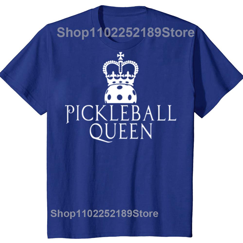 Funny Pickleball Queen Graphic Tshirt Men Women's Fashion Casual Oversized T-shirts Men's 100% Cotton T Shirt