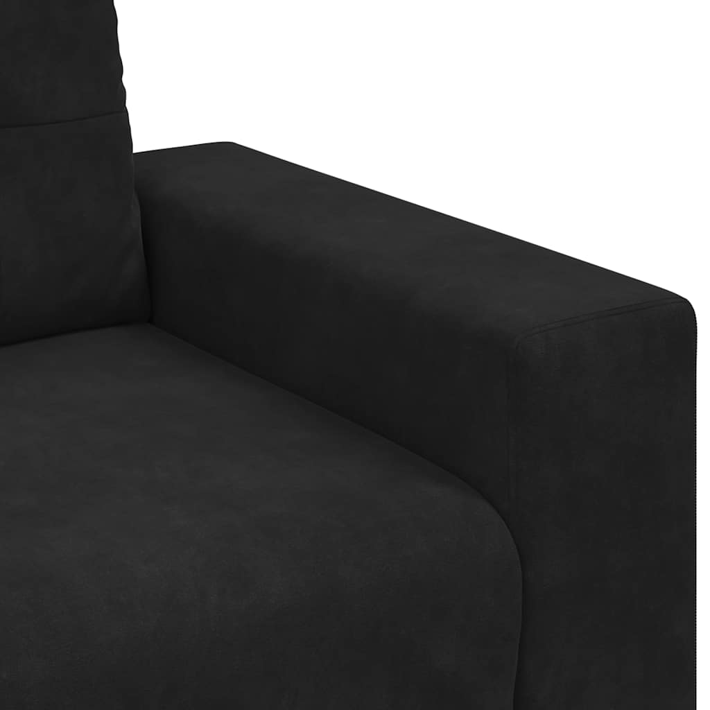 Two Seater Sofa Black 180x77x82 cm Velvet