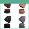 Conjunto de Gorro de Inverno Tricotado e Cachecol com Forro de Fleece para Uso ao Ar Livre em Clima Frio