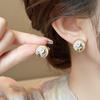Vintage French Retro Teardrop Pearl Earrings: Court Style Silver Needle Dangles