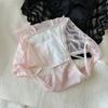 Bow Satin Silk Briefs Transparent Lace Mesh Briefs Fashion Women Underwear  Lady