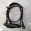 Horse Bridle Black & Golden Stone Crystal Browband Black Padding Dressage Bridle.