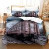 Steam Locomotive, Old-Fashioned, Shabby Train, Transportation, Digital Printing, Three-Piece Bed Sheet