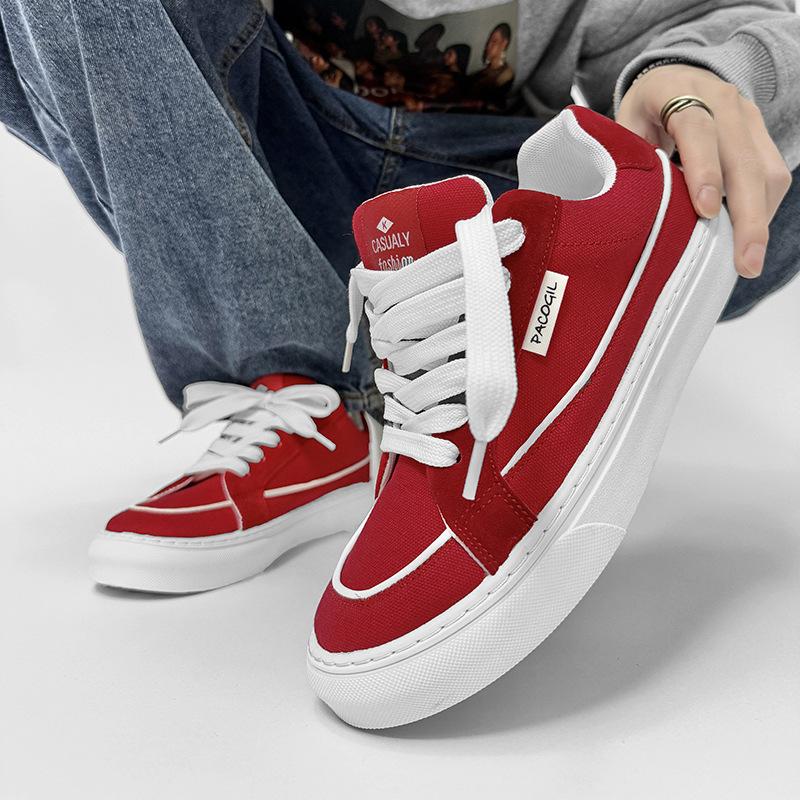 2025 New Canvas Board Shoes Trendy with Hong Kong Style Retro Student Sports Guochao Youth Men's Shoes Fashionable and Casual Large Size