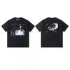 Unisex Oversized Cotton T-Shirt With Vintage Letter Print Art Portrait Design Loose Fit Casual Wear