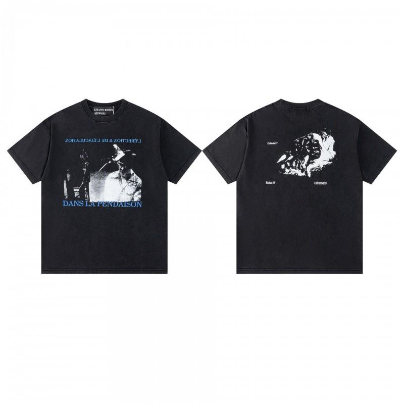 Unisex Oversized Cotton T-Shirt With Vintage Letter Print Art Portrait Design Loose Fit Casual Wear