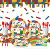 Lego Stavebnice Párty Potřeby Stavebnice Narozeninová Dekorace Jednorázový Párty Papírový Talíř Papírový Kelímek Ubrousek Ubrus Aranžmá
