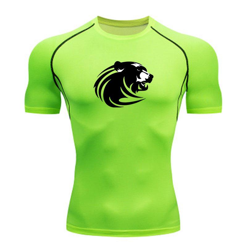Men's Breathable Compression Athletic T-Shirt, Stylish Bear